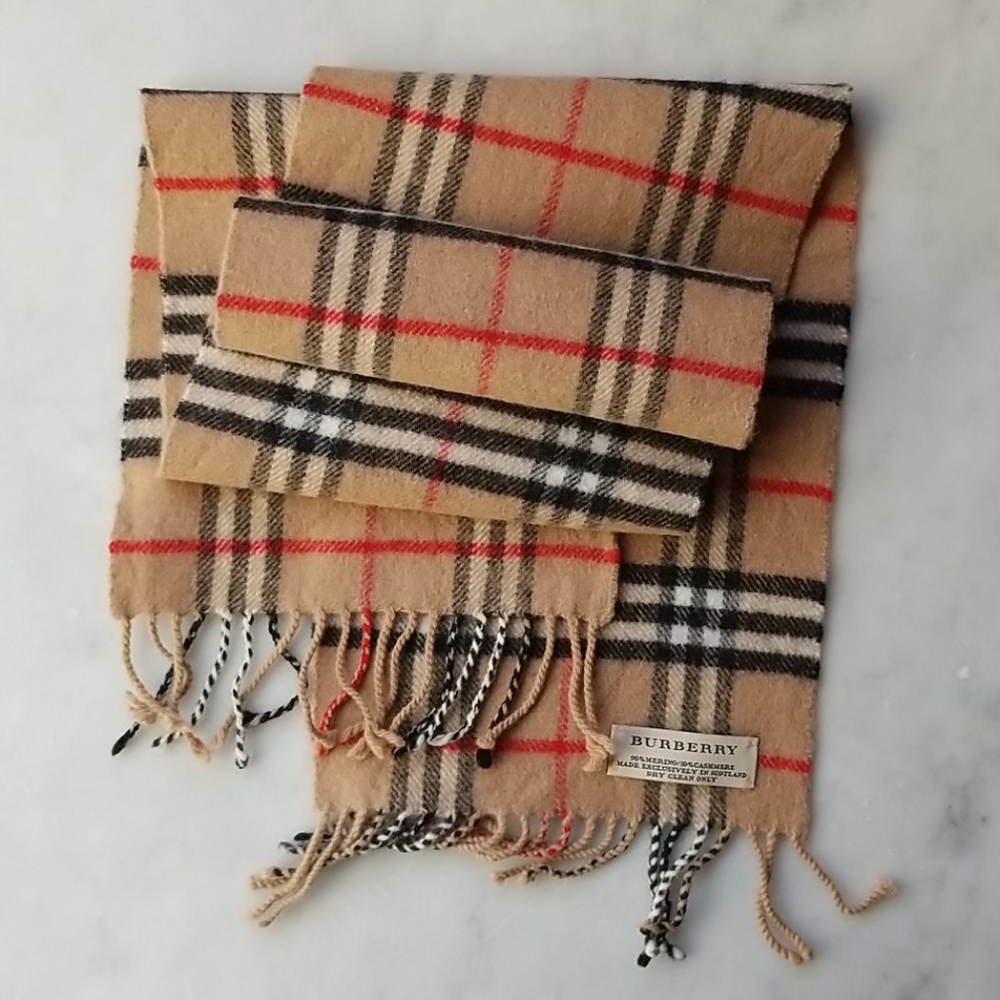 Burberry Merino Cashmere Check Scarf